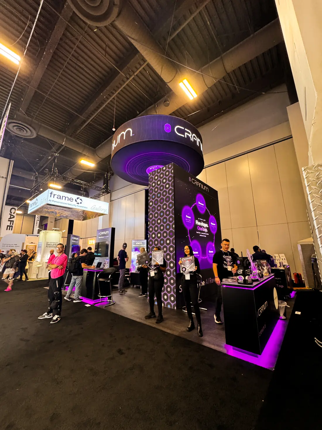 Wide view of the Cranium stage and demo stations