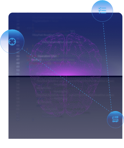 Craniums digital texture brain being scanned and blurred out