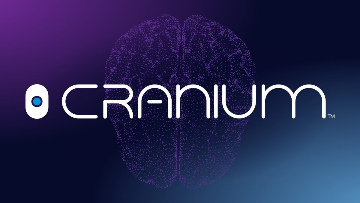 Cranium logo and branded digital brain gaphic