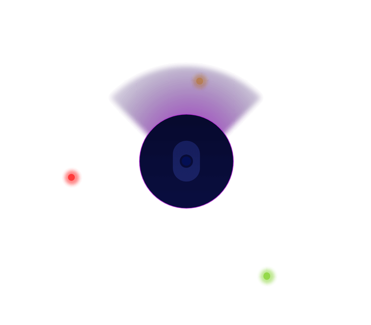 Craniums logo graphic inside a circle on top of a digital grid with glowing dots