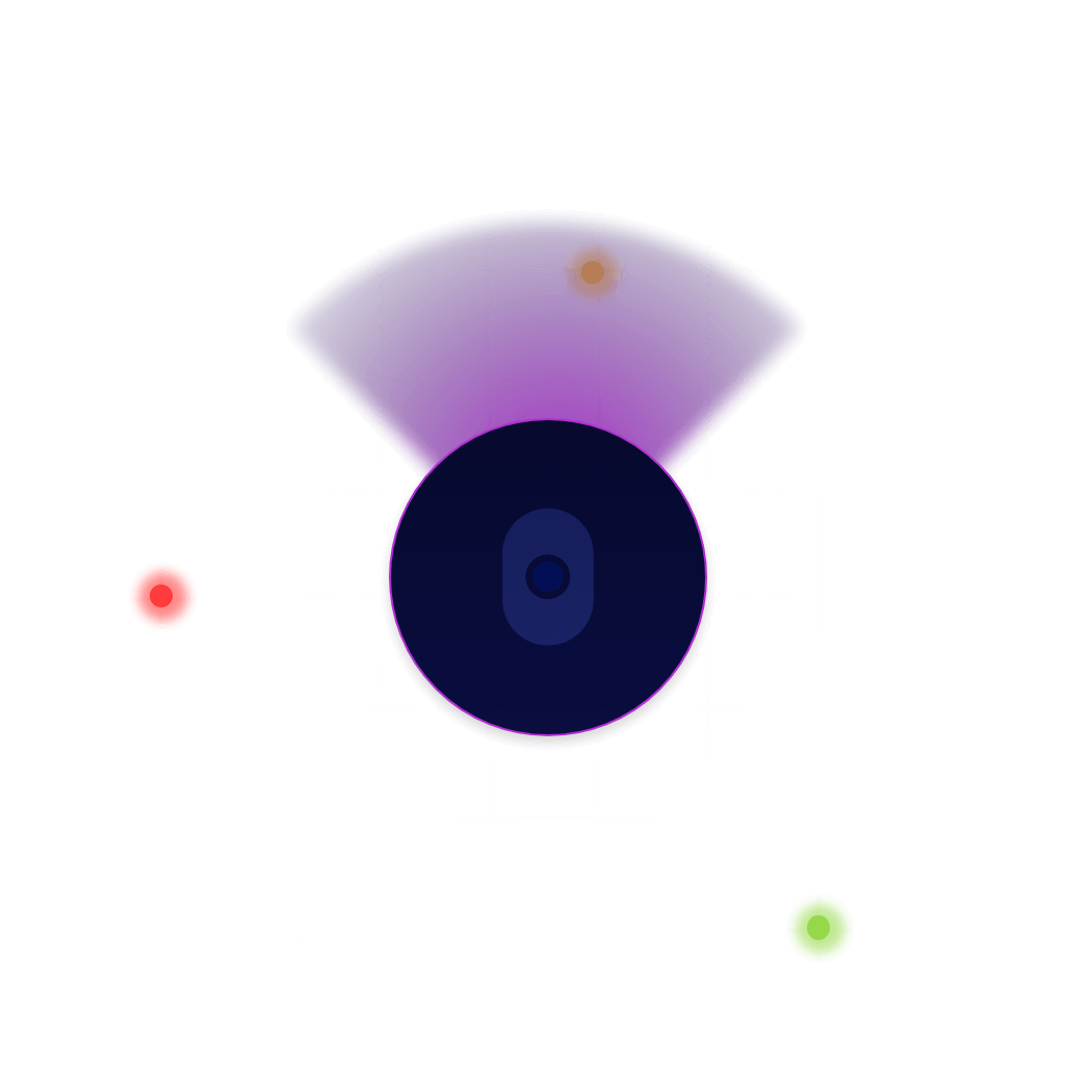 Craniums logo graphic inside a circle on top of a digital grid with glowing dots