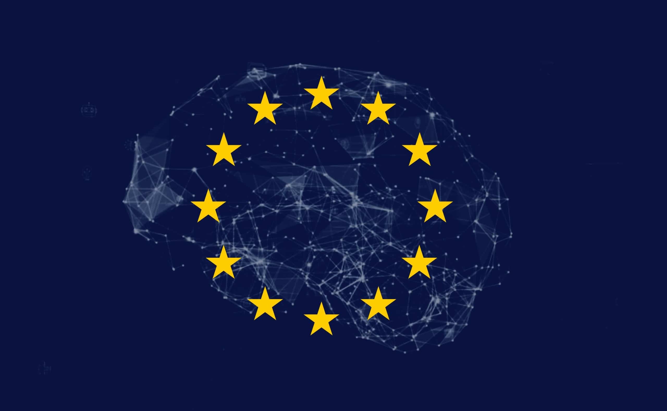 EU AI Hub Launches Background Image - constellation brain with star circle