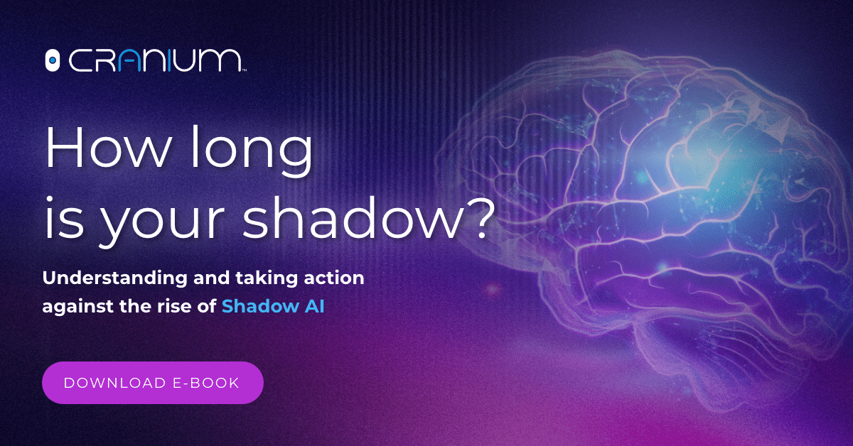 "How Long is Your Shadow" ebook download concept with large purple/blue brain in background.